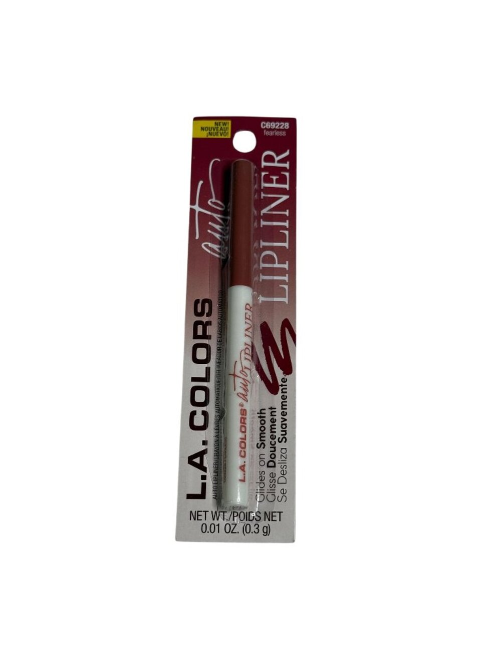 LA Colors Auto Lip Liner Fearless Nude Mauve New